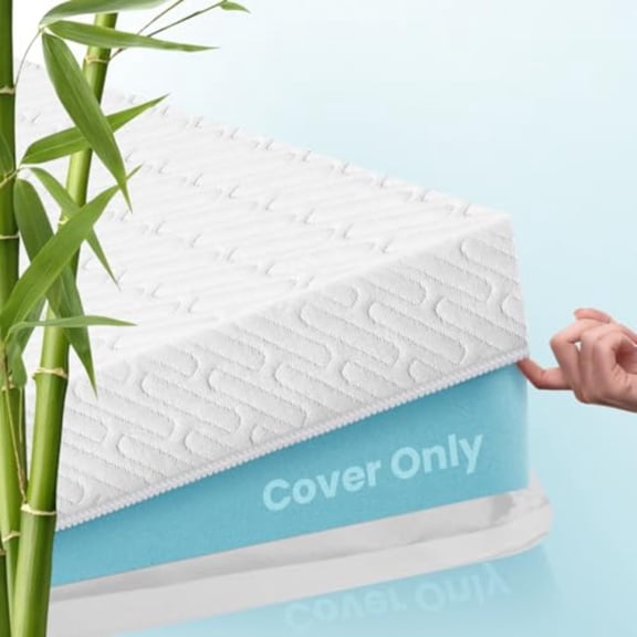 Queen Size 3 Inch Mattress Topper Cover with Zipper Closure - Breathable Protector for 3 Memory Foam or Latex Mattress Topper Cover Only