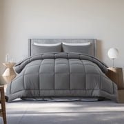 KINMEROOM Queen Size 3-Piece All-Season Down Alternative Comforter Set Dark Gray (Comforter and Pillowcase Bedding Set)