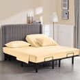 thumbnail image 1 of Queen Size 34" Split Top Flex Head Sheet Set - 100% Microfiber, Adjustable Bed, 4-Piece Set, 15" Deep Pockets Color Beige Solid, 1 of 5