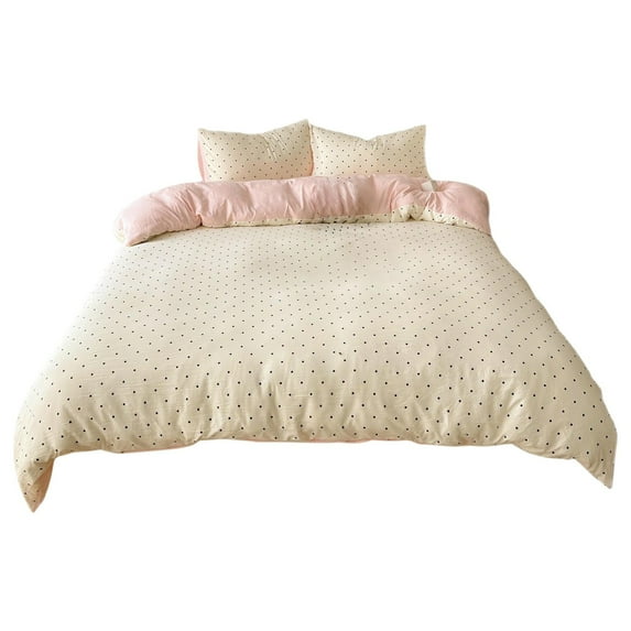 Queen Size 4 Piece Bedding Set with Fitted Sheet, Duvet Cover, and Pillowcases, Soft Breathable Material for Comfortable Sleep in Girls Bedrooms