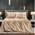thumbnail image 1 of Queen Size 4 Piece Sheet Set - 4 Piece Bedding Sheets & Pillowcases - Hotel Luxury, Extra Soft, Cooling Bed Sheets - Easy Care, Wrinkle, Fade, Stain Resistant (Queen, Khaki), 1 of 5