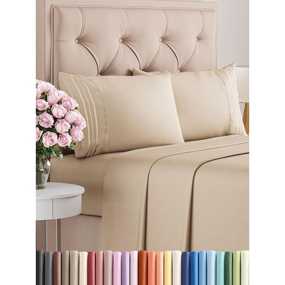 Queen Size 4 Piece Sheet Set - Comfy Breathable & Cooling Bed Sheets Set - Hotel Luxury Bedding for Women, Men, Kids & Teens - Deep Pockets, Easy Secure Fit, Soft and Wrinkle Free - Oeko-Tex - White