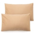 thumbnail image 1 of Queen Size 400 Thread Count Cotton Pillowcases Set of 2, Solid Percale Envelope Closure Pillow Cases by SimpleField - Soft, Smooth & Breathable ( Beige ), 1 of 6