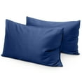 thumbnail image 1 of Queen Size 400 Thread Count Cotton Pillowcases Set of 2, Solid Percale Envelope Closure Pillow Cases by SimpleField - Soft, Smooth & Breathable ( Navy Blue, 20 x 30 inches), 1 of 6