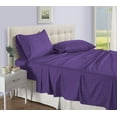 thumbnail image 1 of Queen Size 500-Thread-Count 4-PCs Bed Sheet Set, Luxury Egyptian Cotton Sheet Set – Soft, Durable & Breathable Bedding, Fits Mattress Upto 10-12" Deep Pocket, Stripe Purple, 1 of 6