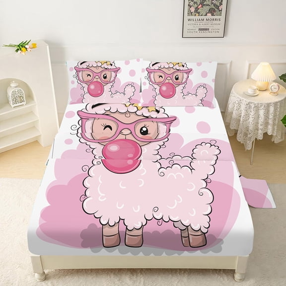 Queen Size 6 Pcs Bed Fitted Sheet Set with 14" Deep Pocket，Flat Sheet Set for Kids and Adults Bedding Set with 2 Pillowcase for Bedroom Decor