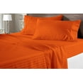 thumbnail image 1 of Queen Size 6-Piece Sheet Set, 600 Thread Count Pima Cotton Bed Sheet Set, 100% Soft & Durable, Available in 26-30 Inch Mattresses, Soft & Durable Bedding Queen Size (Stripe,Orange), 1 of 5