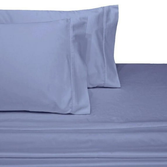 Queen Size 600 Thread Count 100% Cotton Sheet Sets Solid (Periwinkle)