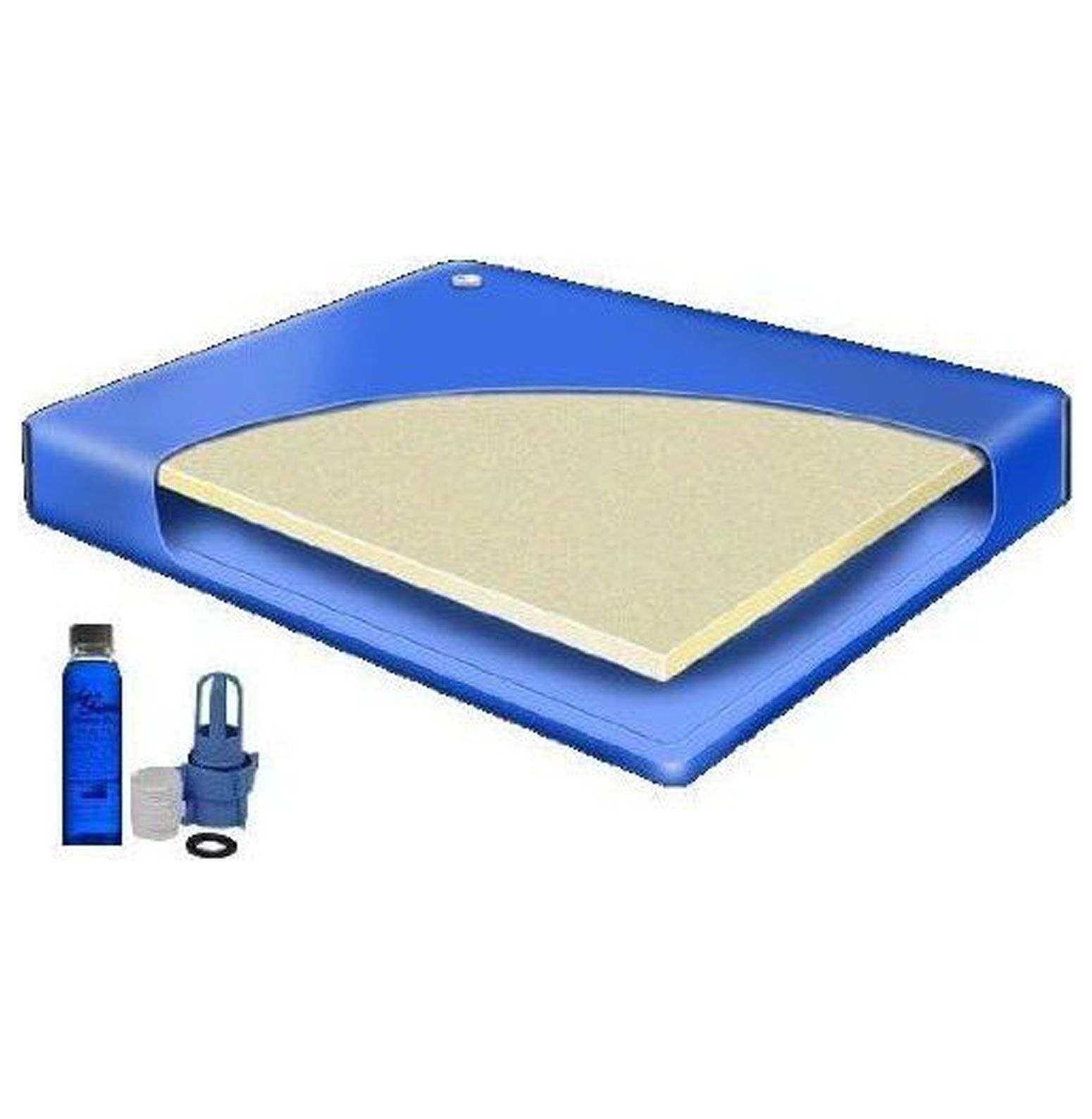 Queen Size 60x84 Semi Waveless Waterbed Mattress w/ a 4oz Bottle of Premium Clear Bottle