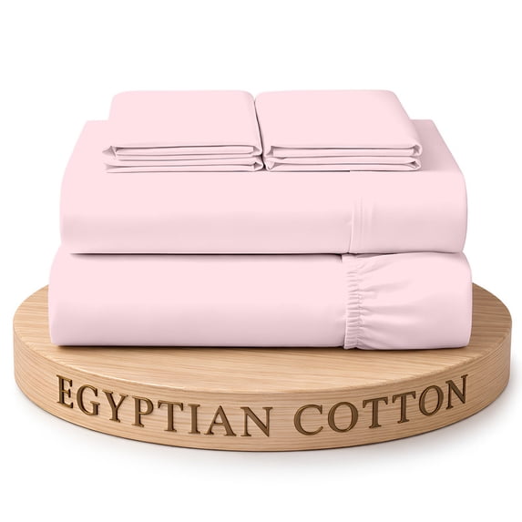 Dee's Collection 800 TC 4 Piece Sheet Set 15 Inch Deep pocket 100% Egyptian Cotton King Size, Blush Color