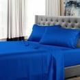 thumbnail image 1 of Queen Size 800 Thread Count Luxury Extrasoft 100% Egyptian Cotton 4 Piece Sheets Set in Hotel Quality Egyptian Blue Solid 18 Inch Deep Pocket, 1 of 5