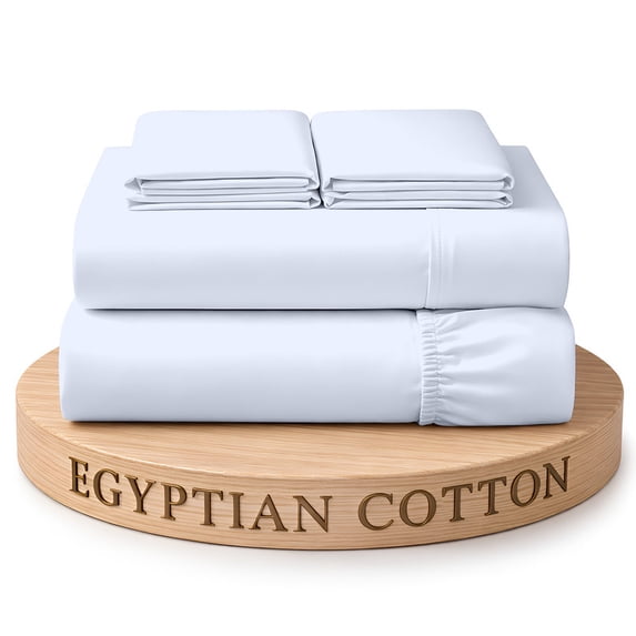 Dee's Collection 800 TC 4 Piece Sheet Set 15 Inch Deep pocket 100% Egyptian Cotton Full-XL Size, Light Blue Color