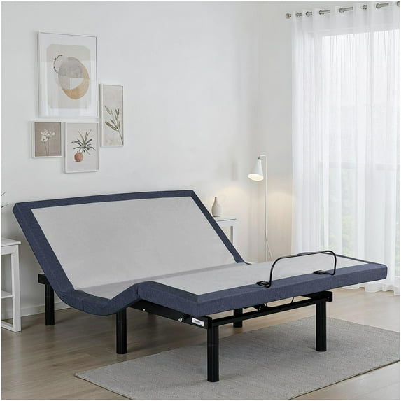 Queen Size Adjustable Bed Base with Bluetooth Remote, Programmable Memory, 850lbs Support, No Box Spring Needed