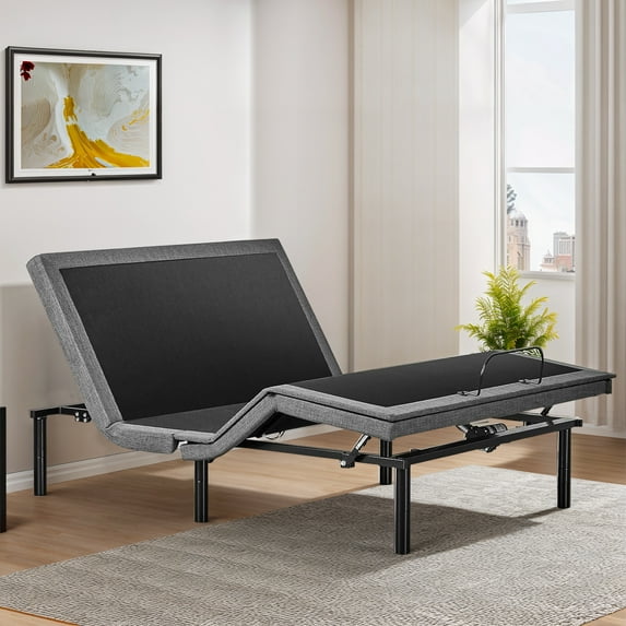 Queen Size Adjustable Bed Frame Zero Gravity, With Head and Foot Incline Base, Wireless Remote, Anti-Snore, Zero-Gravity, Easy Assembly