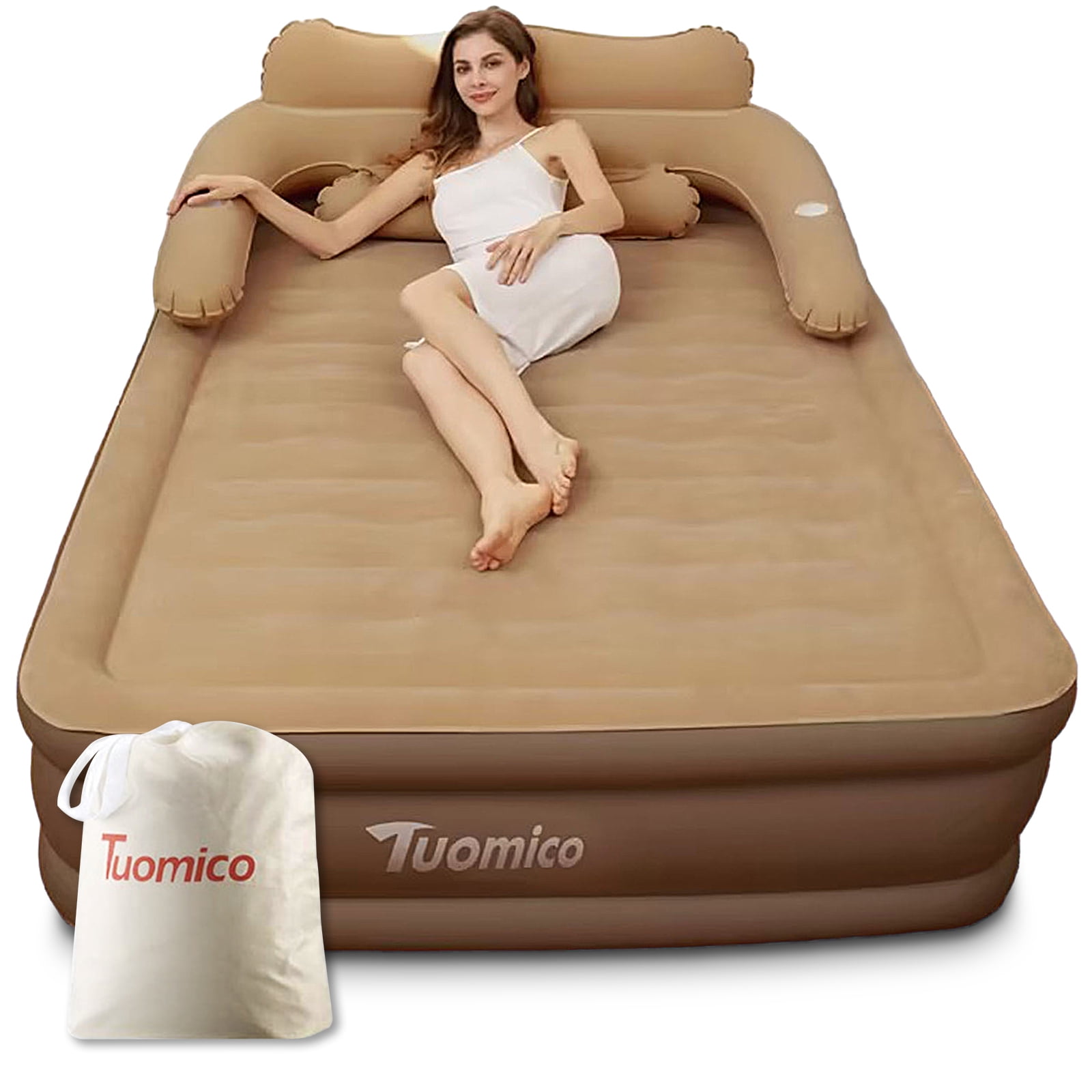 Queen Size Air Mattress Air Bed with BuiltinPump, 18 inch Inflatable