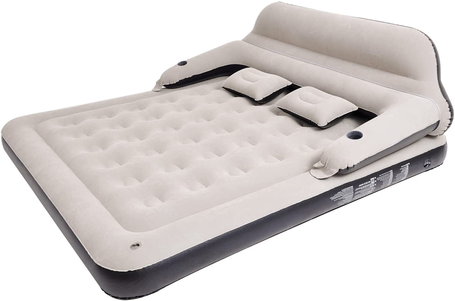 Queen Size Air Mattress Sofa Bed with Headboard and Pillow, Inflatable ...