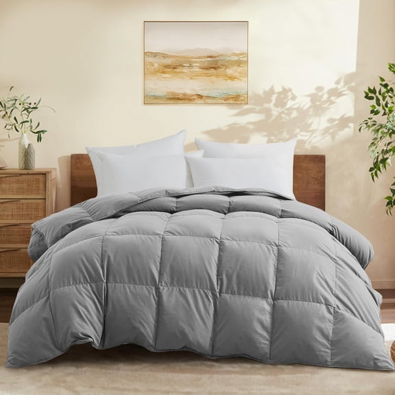 Queen Size All Season Ultra Soft Goose Down & Feather Fiber Fill Duvet Insert with Corner Tabs (88" x 88")