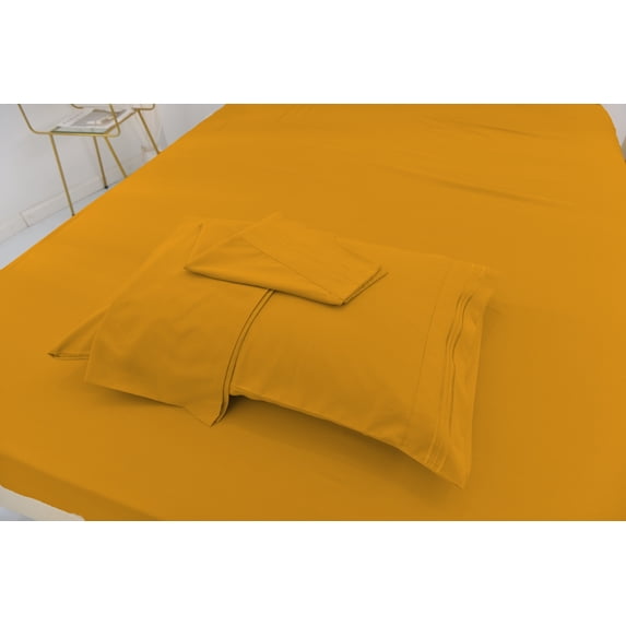 Queen Size Bamboo Derived Rayon Bed Sheet Set - Softer than Cotton Sheets Queen Size - Wrinkle Free - 16" Deep Pockets - 4 Piece - 1 Fitted Sheet, 1 Flat, 2 Pillowcases Queen Gold