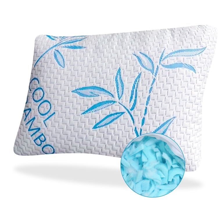 Queen Size Bamboo Pillow For Sleeping Shredded Memory Foam
