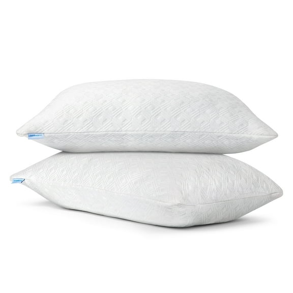Queen Size Bamboo Pillow, Memory Foam Bed Pillows with Washable Pillowcases, Queen (1 Pack)