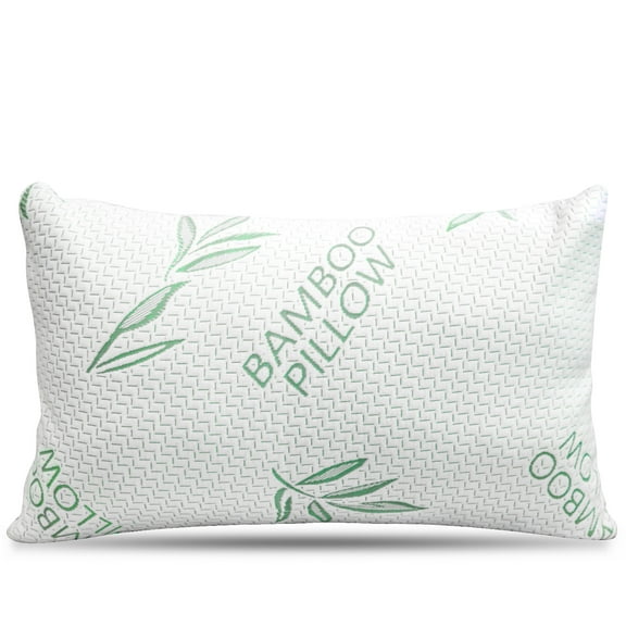 Queen Size Bamboo Pillow, Memory Foam Bed Pillows with Washable Pillowcases, Queen