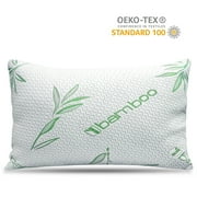 Queen Size Bamboo Pillow, Memory Foam Bed Pillows with Washable Pillowcases, Queen
