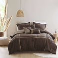 thumbnail image 1 of Queen Size Bed In A Bag, 7 Piece Micro Corduroy Comforter Set Brown Queen, Brown Cotton Bedding Set,Polyester Bed Sheet Set, Household Supplies & Décor Bedding Bedding Sets, 1 of 16