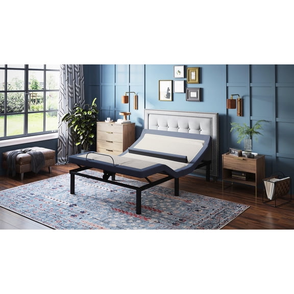 Queen Size Bed Base with Adjustable Head/Foot Tilt / 3-Level Massage, Under-Bed Lighting & Memory Function
