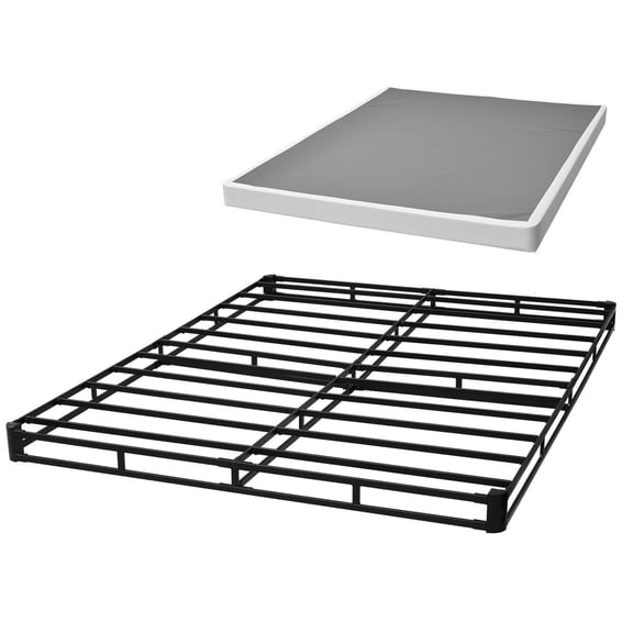 Queen Size Bed Frame Heavy Duty Metal Frame 3500lbs Capacity Washable Fabric Cover 4 Inch Mattress Base Easy Assembly 79.1 x 59.4 x 4 Inches