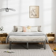 Queen Size Bed Frame Classic Metal High Platform Bedframes with Under-Bed Storage, 14 Inch High