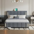 thumbnail image 1 of Queen Size Bed Frame Lift Up Storage,with Charging Station & LED Lights,USB Type C Port,Hydraulic Storage System,No Box Spring Needed, Easy Assembly,Gray, 1 of 6