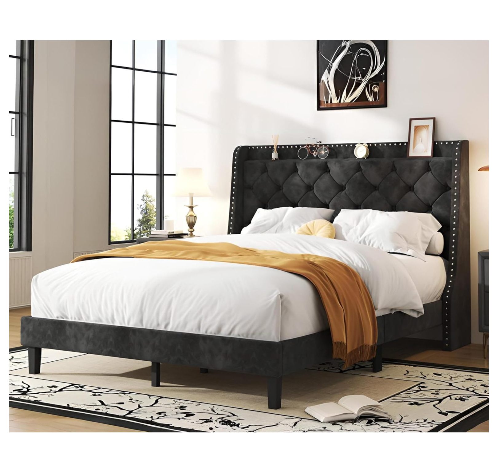 Queen Bed Frame Tuftednull