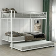 Queen Size Bed Frame Twin over Twin Bunk Bed with Trundle, WhiteOLD SKUMF192387AAK,King Size Bed Frame