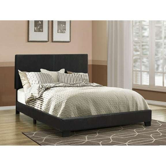 King Bed Frame, King Size Bed Frame,Warwick Black Upholstered Panel Eastern King Bed