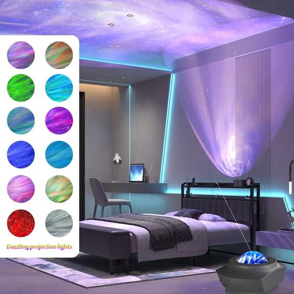 Queen Size Bed Frame with Headboard,Upholstered Platform Bed with Ottoman Storage,Starry Sky Lights & Charging Station,No Box Spring Needed,Grey