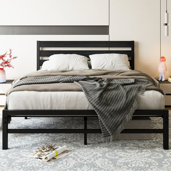 Queen Size Bed Frame with Storage | Bedroom Decor with Rustic Individualism | Benefit from Strong Support