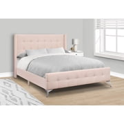 Queen Size Bed Frames Bed, Queen Size, Bedroom, Upholstered, Pink Velvet, Metal Legs,Adjustable Bed Base