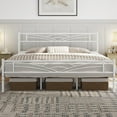 Queen Size Bed Frames Metal Platform Bed Mattress Foundation with Cloud