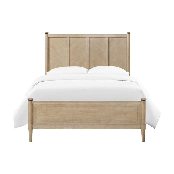 Queen Size Bed In Sand - Bedroom Casual Style Centerpiece With Stylish Finish Decor