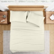 Queen Size Bed Sheets Set - 800 Thread Count Sheets, 100% Egyptian Cotton Hotel Luxury Bedding, Extra Soft for Kids, Dorm Rooms & Adults Fits Mattress Upto 27" Deep Beige Solid Sheet Set