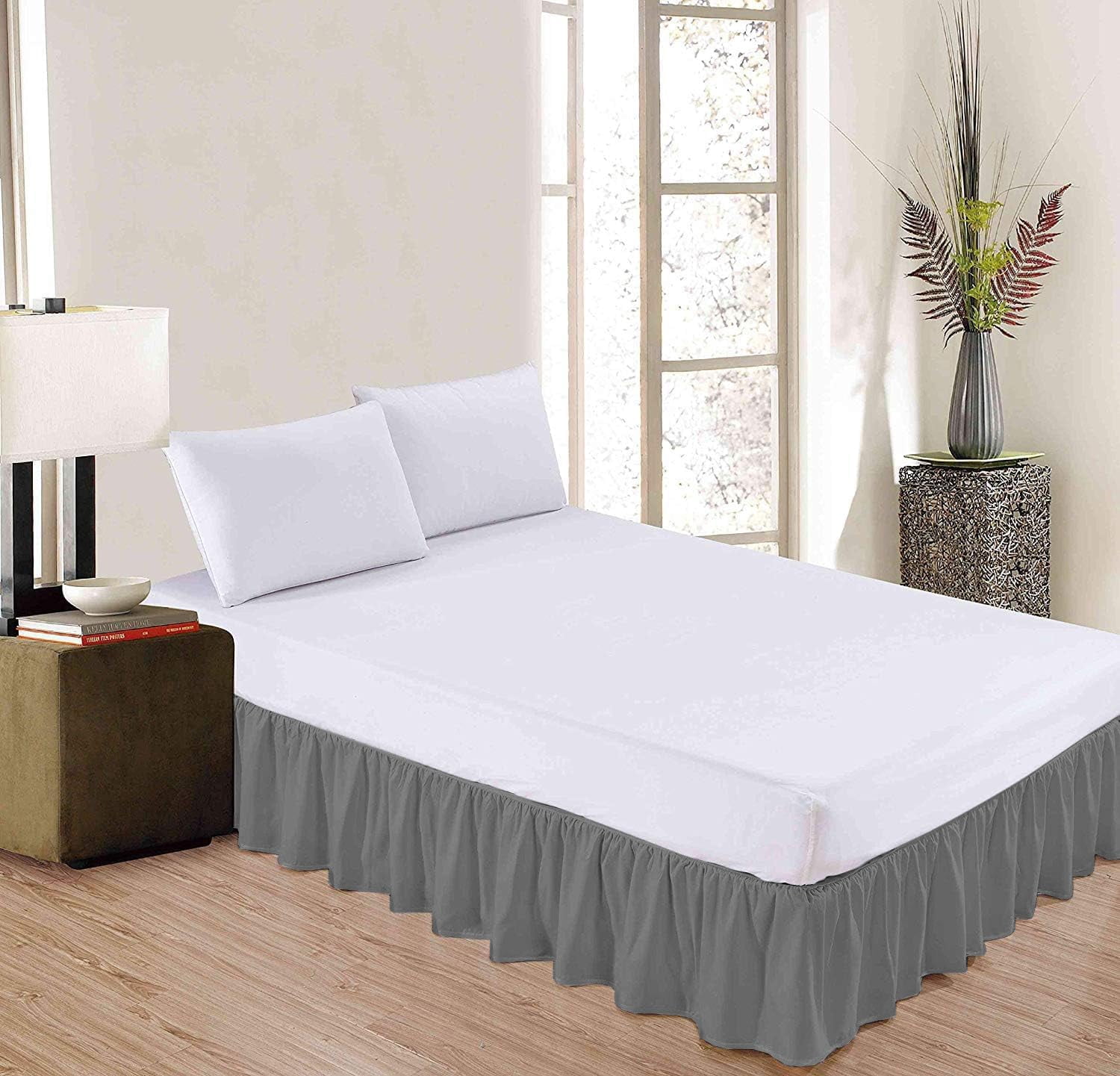 Queen Size Bed Skirt with Ruffle Style By 100% Cotton Blend Fabric ...
