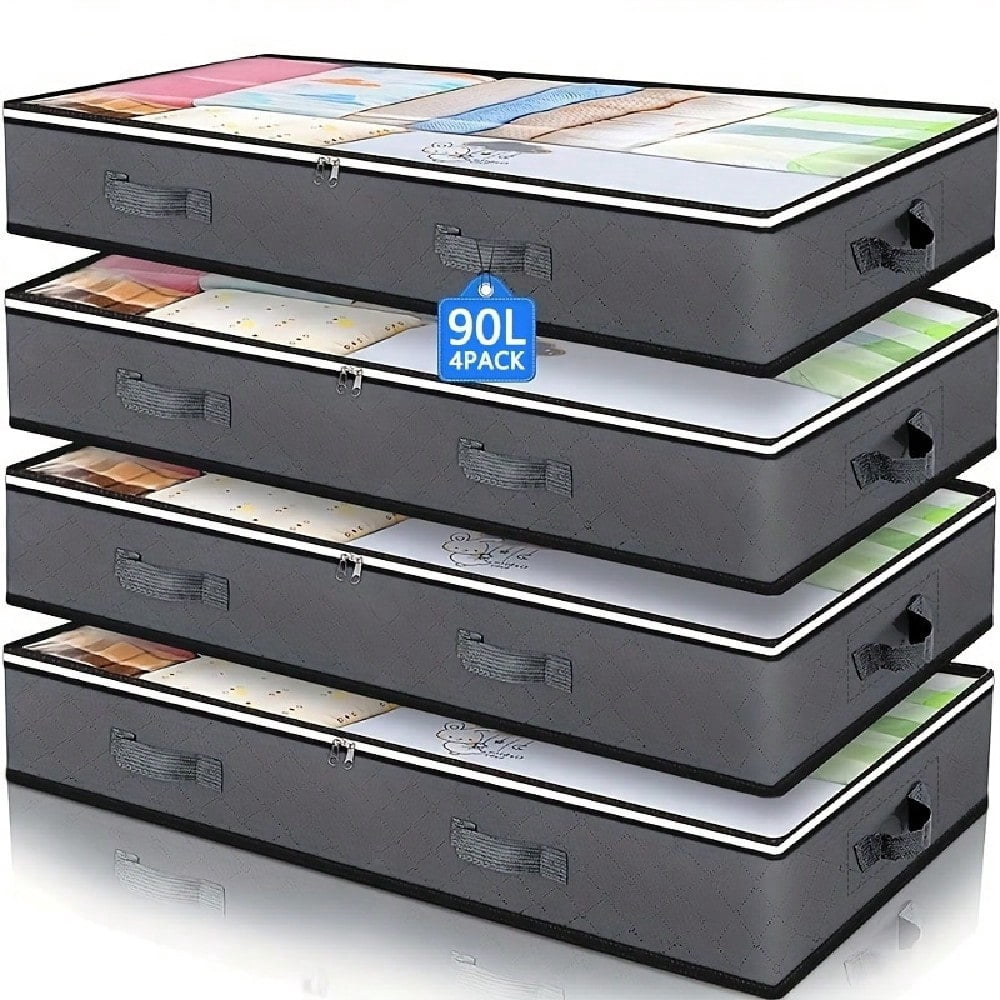 [Queen Size Under Bed Storage Boxes] 2/4 Piece Queen Size Under Bed ...