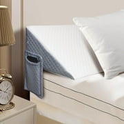 Queen Size Bed Wedge Pillow - Adjustable Gap Filler (0-8") for Headboard & Mattress or Wall - White Back Support & Sleeping Pillow