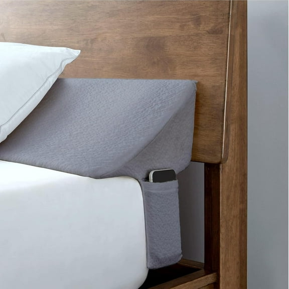 Queen Size Bed Wedge Pillow for Headboard Gap Filler Mattress Gap Filler (0-7") Sleep Backrest Pillow Between Mattress and Headboard Gray 60"x 10"x 6"