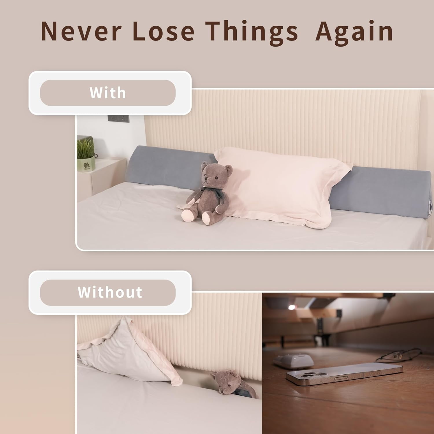 Queen Size Bed Wedge Pillow Headboard Pillow Mattress Wedge Bed Gap