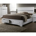 thumbnail image 1 of Queen Size Bed With Drawers In White Contemporary Bedroom Furniture Panel Headboard Storage And Silver Handles -, 1 of 4
