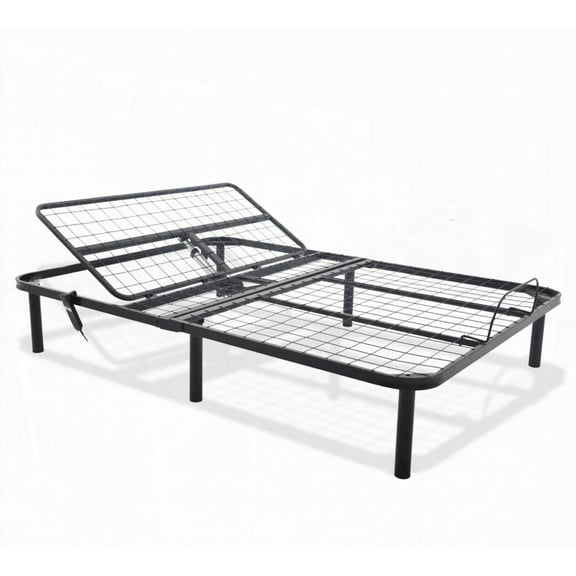 Queen-Size Black Head Up Only Adjustable Bed Base - Easy Setup in Minutes, Durable with 850 lbs Capacity