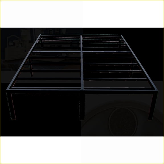 Queen Size Black Steel Platform Bed Frame 2000LBS Heavy Duty Capacity for Master Bedrooms