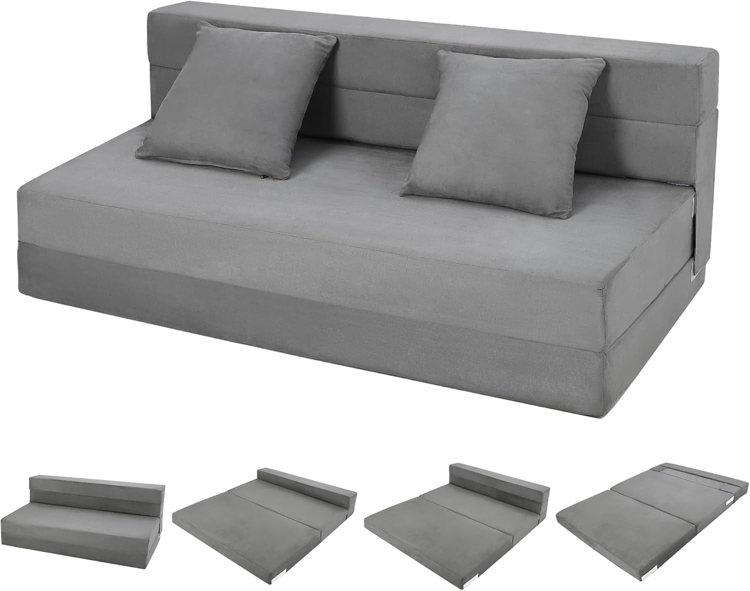 Queen Size Convertible Folding Sofa Bed, Futon Sleeper Chair with ...
