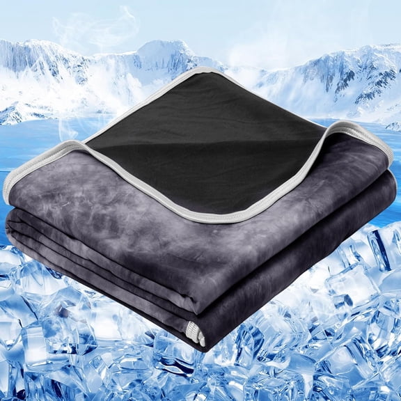 Queen Size Cooling Blanket 90"×90", Thin Lightweight Cold Blanket, Heat Absorbing for Hot Sleepers, Relieve Night Sweats, Suitable for Bed, Couch & All Seasons
